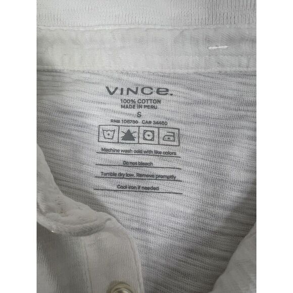 Vince Polo Golf Shirt Womens Size S Peruvian Cotton white‎ - Picture 6 of 6